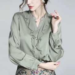 High End Luxury Satin Silk Blouse For Women