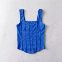 5 Pcs Fashion Solid Color Fishbone Camisole Slimming Tank Top