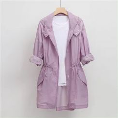 2 Pcs Womens Windbreaker Medium Long Thin Jacket